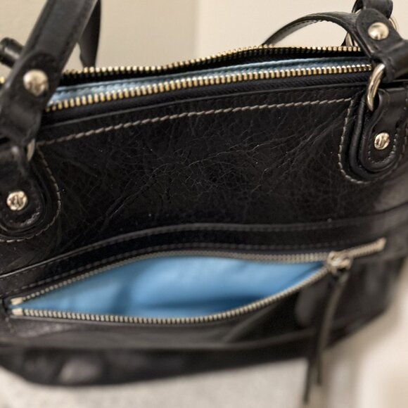 Coach 2012 Black Distressed Leather Poppy Satchel - Picture 4 of 9